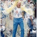 Pardee, the coaching the Oilers, is drenched after a victory over the Steelers in 1991