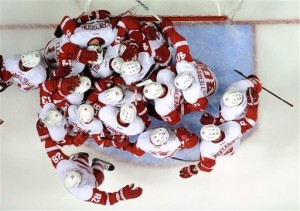 Red Wings celebrate their win