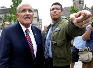 Rudy Giuliani and Gabriel Gomez campaigning in Boston