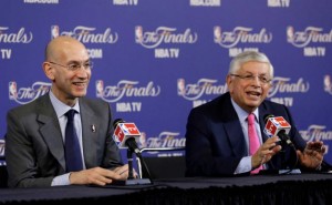 Sternn talks to the press before Game 1 of the NBA finals